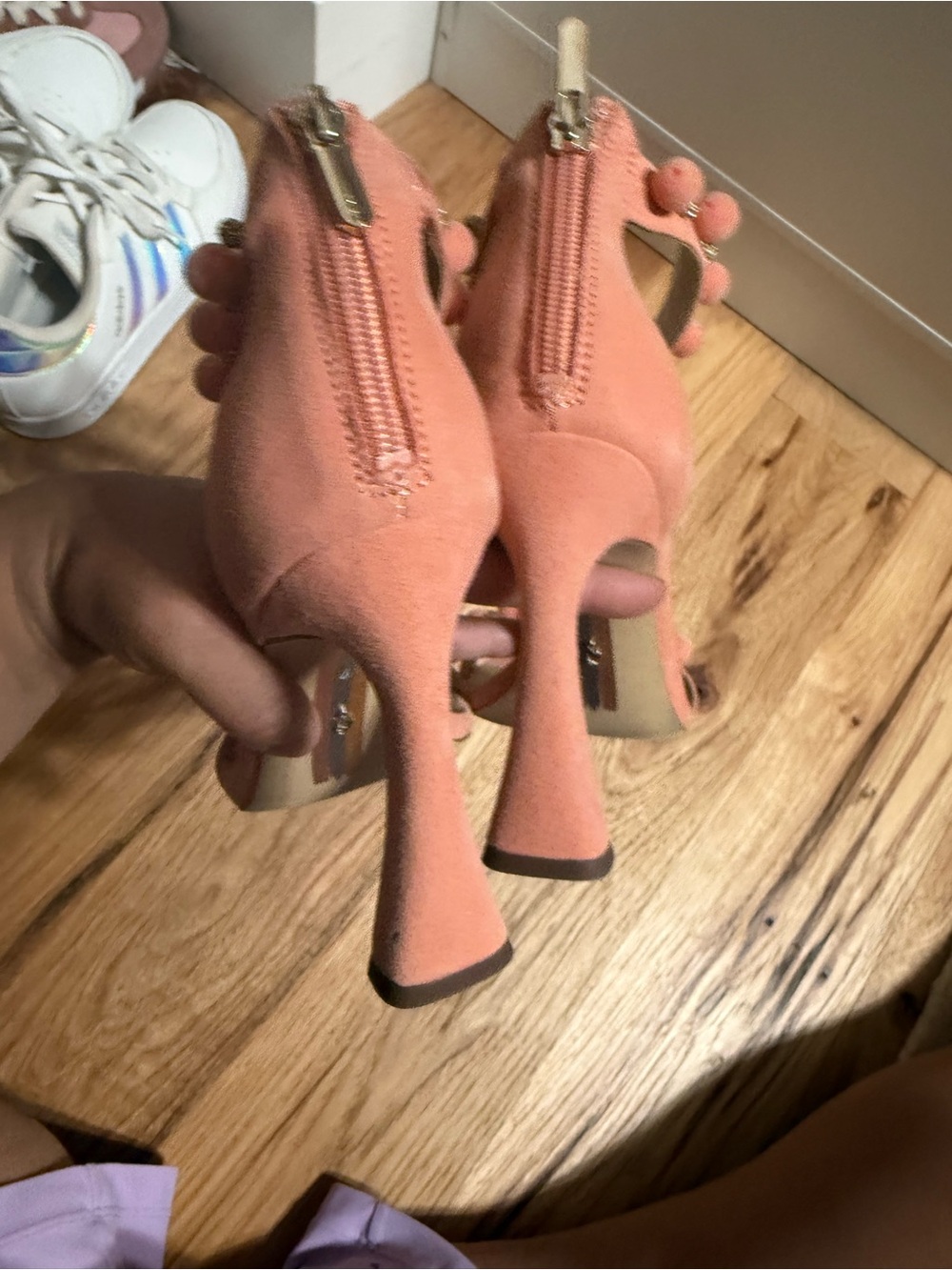Sam Edelman Luella Sand Linen Beads Ankle Strap Open Toe Flared Heel Sandals 7 - Picture 4 of 5
